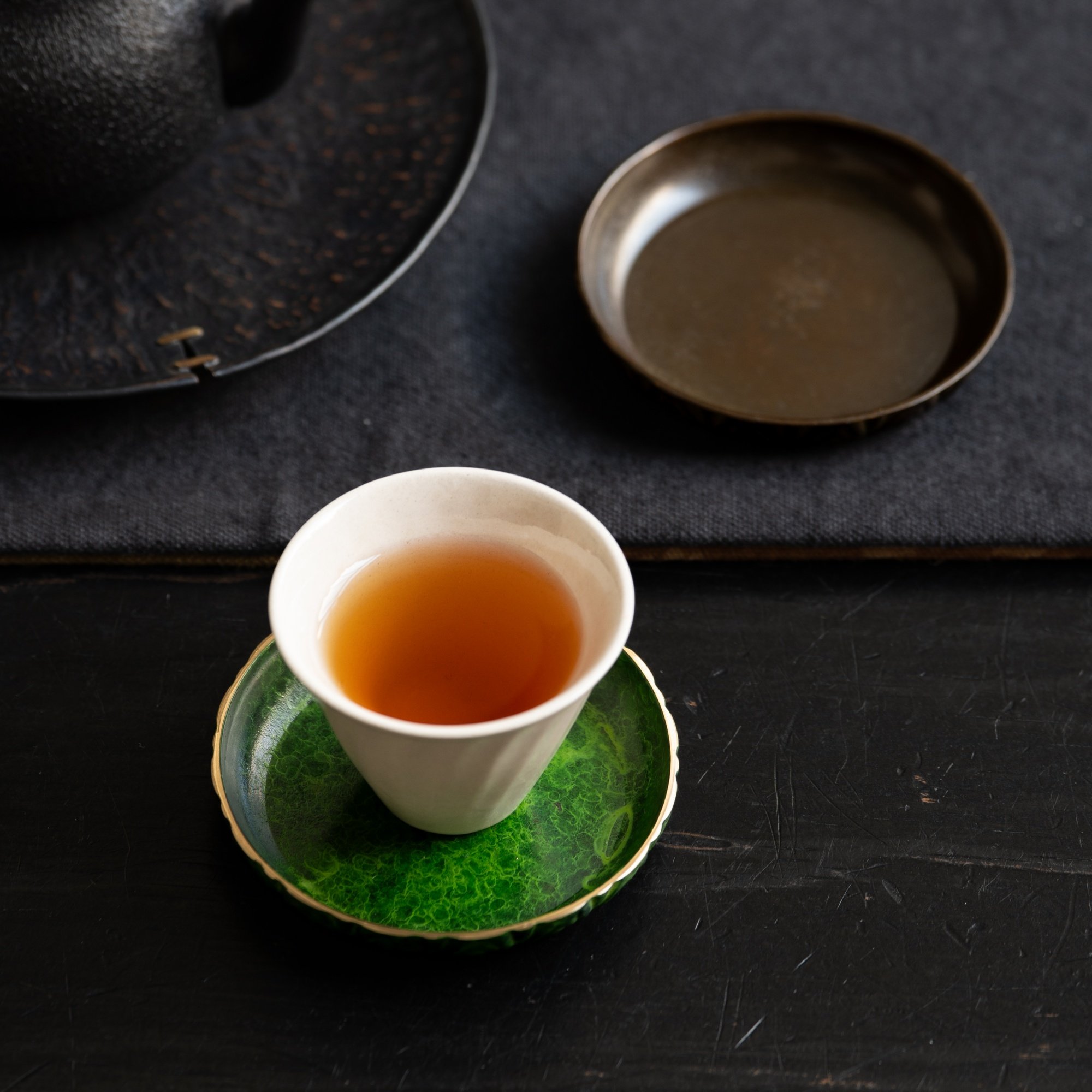 归鸿纯紫铜杯垫中式禅意茶杯托家用复古防烫隔极有录热垫茶盏托,淘宝优惠券,粉丝福利购,淘宝优惠卷