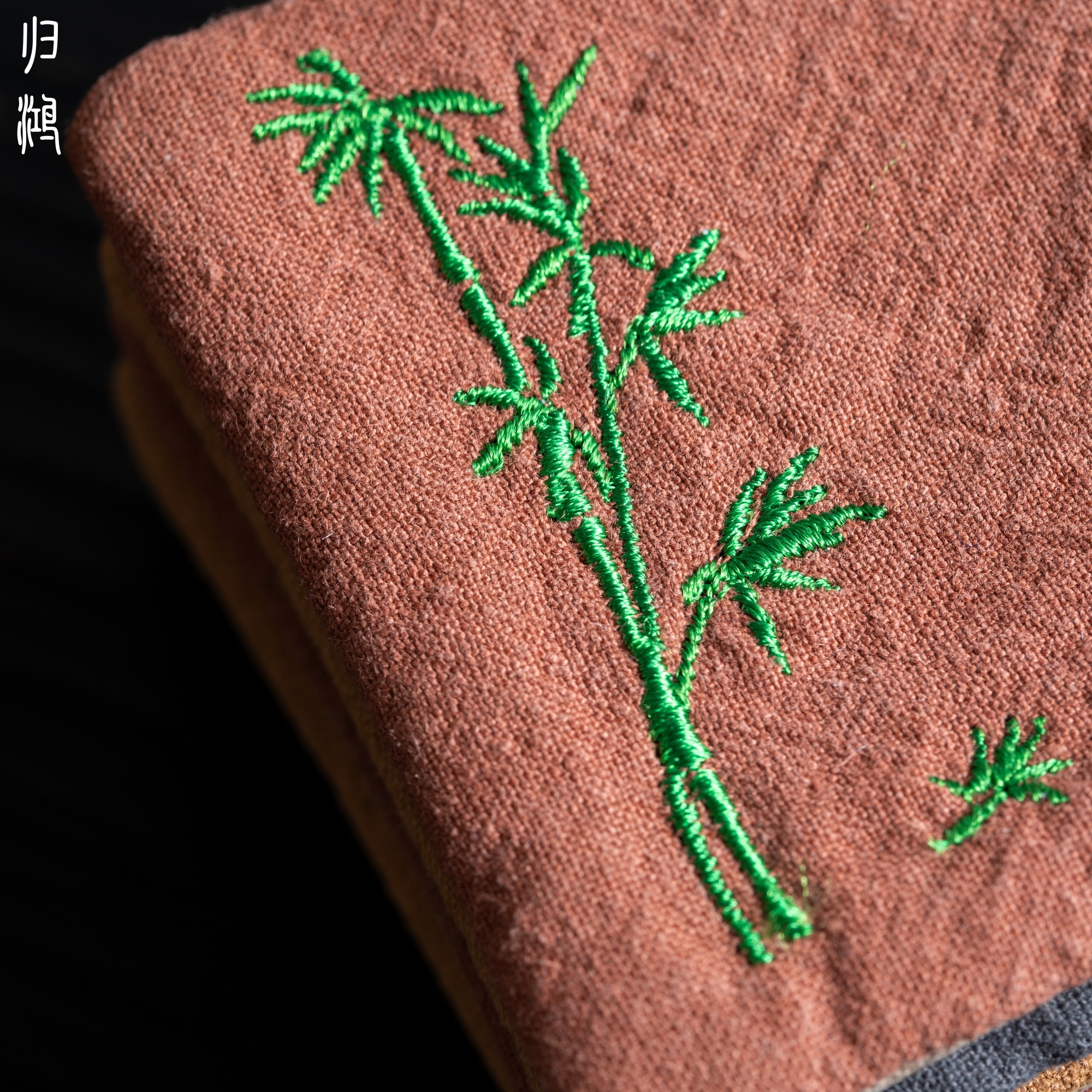 归鸿 棉麻茶杯垫手工编织刺绣简约养壶巾中式吸水杯垫隔热垫茶托 - 图3