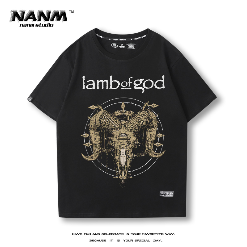 LAMB OF GOD 上帝羔羊乐队短袖T恤男生夏重金属潮流摇滚周边半袖 - 图0