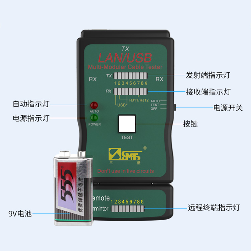 三堡 网线测试仪CT-168专业多功能网络寻线没测线器寻线仪网络信号通断检测器 网线电话线同轴线测试仪 - 图1