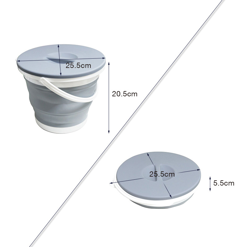 可折叠5L水桶带盖车载洗车钓鱼便携式户外旅行家用小伸缩桶-图2