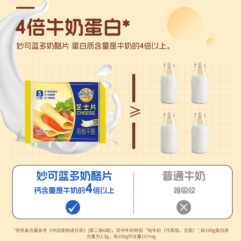 妙可蓝多芝士片碎家商用独立包装三明治原材料奶酪棒泡面汉堡烘焙 - 图0