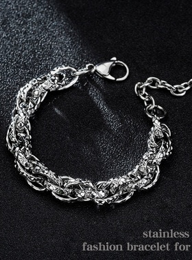 男生钛钢手链霸气质感个性帅气