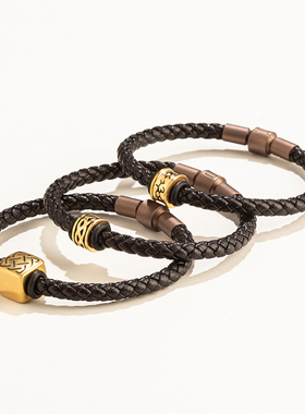 本命年转运珠真皮配绳质感手链