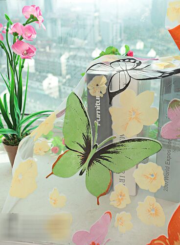Lovely Hot Sales Butterfly Print Sheer Voile Curtain Door W - 图2