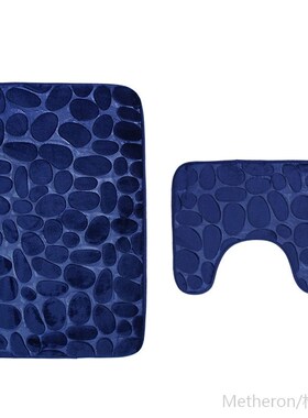 Bathroom Bath Mat Set Toilet Rugs Flannel Anti Slip Shower C