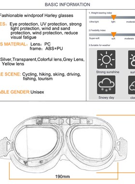 Motorcycle Glasses Retro Helmet Pilot Goggles Motorbike