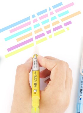 6 Colors Erasable Highlighters Pastel Markers Dual Tip Fluor