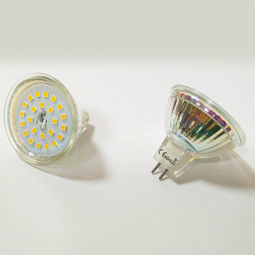 AC/DC12V MR16 GU5.3 4W LED灯泡242835贴片卤素灯玻璃盖灯杯 - 图1