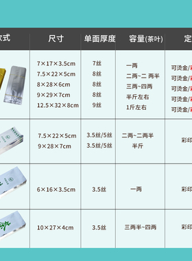 茶字袋子铝箔袋锡纸袋二两半定制