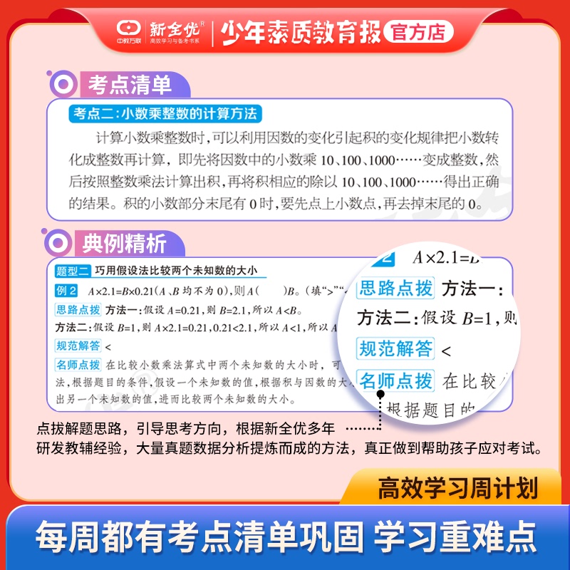 2024春新版新全优少年素质教育报高效学习周计划语文数学英语一二-图1