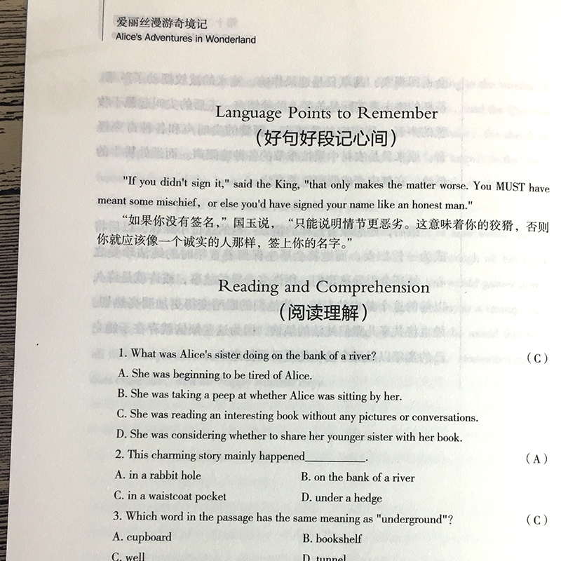 爱丽丝漫游奇境记中英文双语版卡罗尔原著英汉对照中英文经典世界-图3