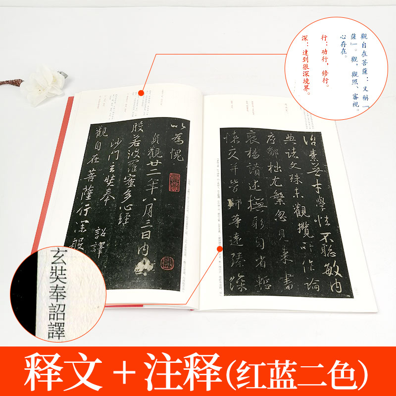 正版大红袍 中国碑帖名品51 怀仁集王羲之书圣教序 释文注释繁体 - 图3