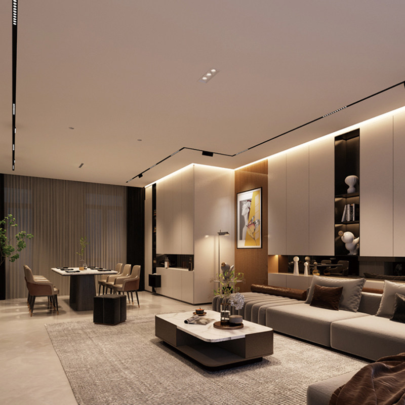 罗曼时光 磁吸轨道灯led预埋嵌入式无边框家用客厅无主灯照明射灯,淘宝优惠券,粉丝福利购,淘宝优惠卷