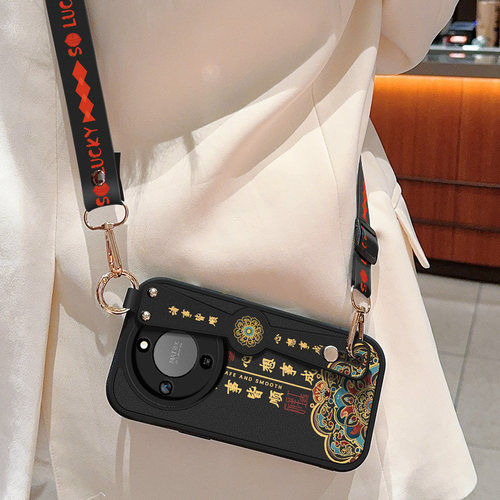 荣耀x70手机壳honorX70新款小羊皮防摔华为叉七零保护套心想事成斜挎腕带挂绳硅胶软壳MTN-AN00女生外适用 - 图2