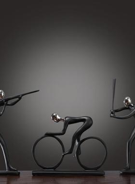 北欧简约现代黑色运动人物模型摆件家居装饰品书房客厅个性摆设