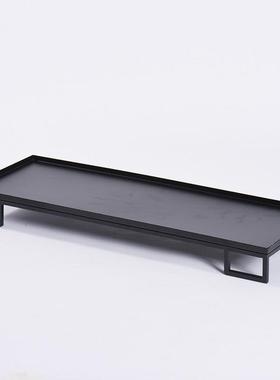 新中式创意铁艺金属收纳托盘装饰架子底座小摆件样板房客厅装饰品