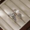 S925 sterling silver natural pearl transfer bead ring niche high-end light luxury versatile temperament simple women's index finger ring