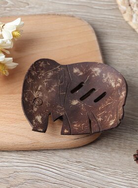 Leaf Shape Wooden Box Bathroom Soap Holder Dish Storage Plat