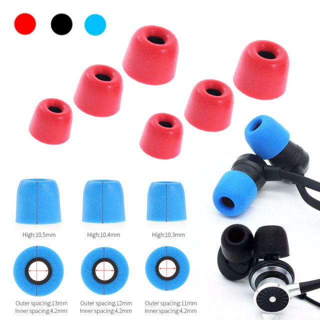 3 Pair S M L Noise Isolating Memory Foam Earbuds Eartips Rep - 图0