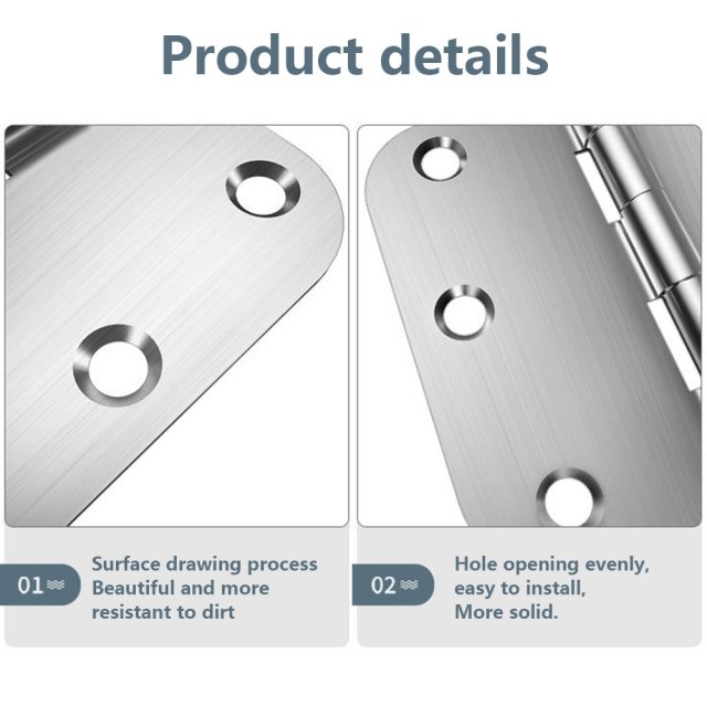 4 Pcs Stainless Steel Door Hinges Hardware Hinges Door Conne - 图2