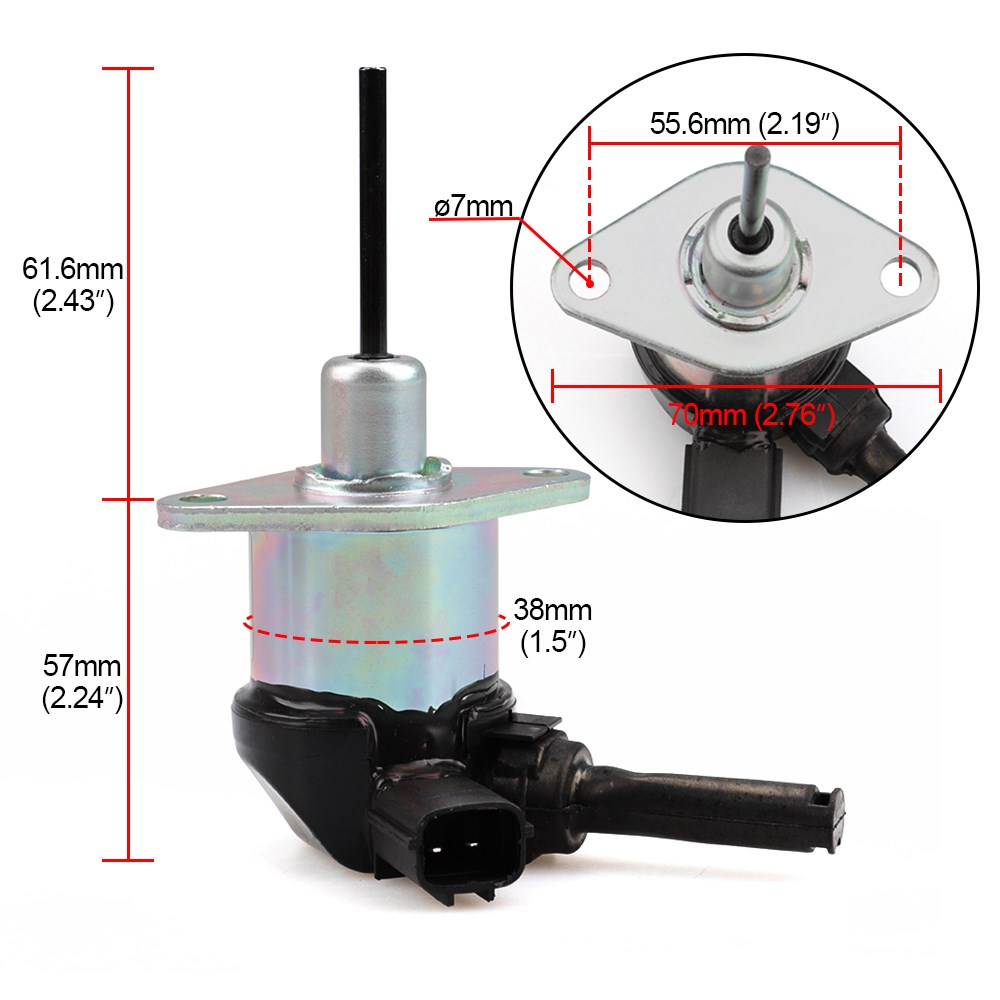 12V Fuel Shut Off Solenoid 1A021-60017 For Kubota D1503 D170 - 图3