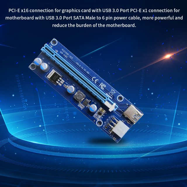 6pcs/set VER006C PCIe 1x to 16x Express Riser Card Graphic p - 图3