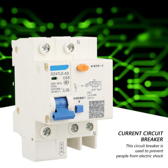 DZ47LE-63 1P+N C63 RCCB Residual Current Circuit Breaker 230 - 图0
