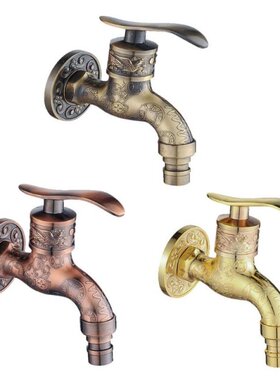Antique Bronze Wall Mounted Tap Water Sink Faucet Vintage Wa