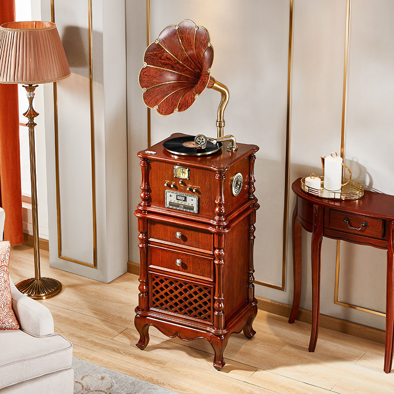 圣利纳留声机美式复古黑胶唱片机欧式客厅家用胶片电唱机蓝牙音箱,淘宝优惠券,粉丝福利购,淘宝优惠卷