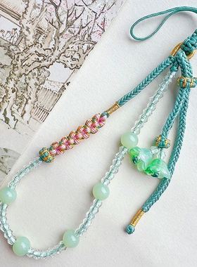 2025新款中国风手工防掉串珠手机链挂绳手腕短绳U盘挂件百搭手绳