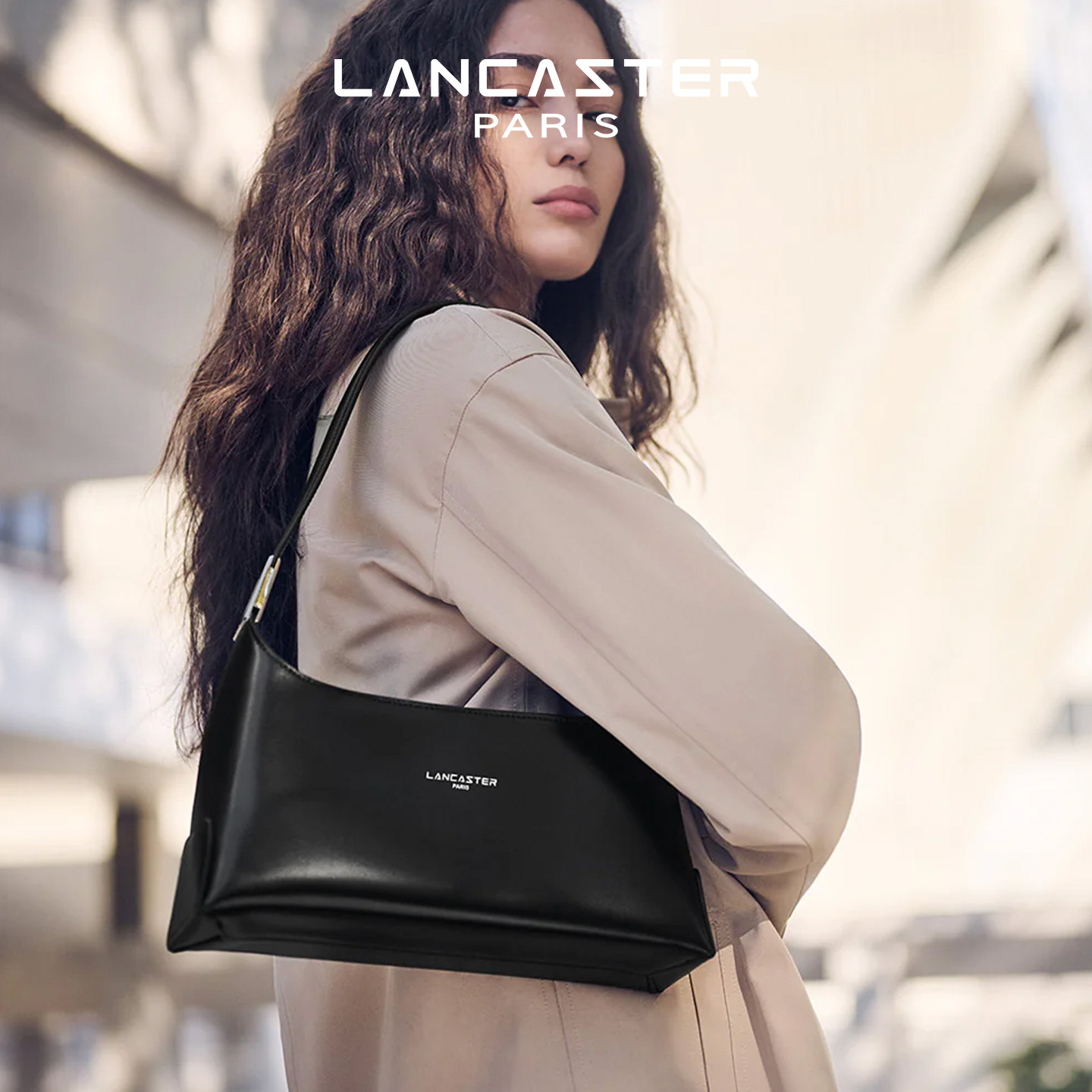 【胡可推荐】LancasterSuaveAce系列黑桃皇后牛皮通勤腋下包中号