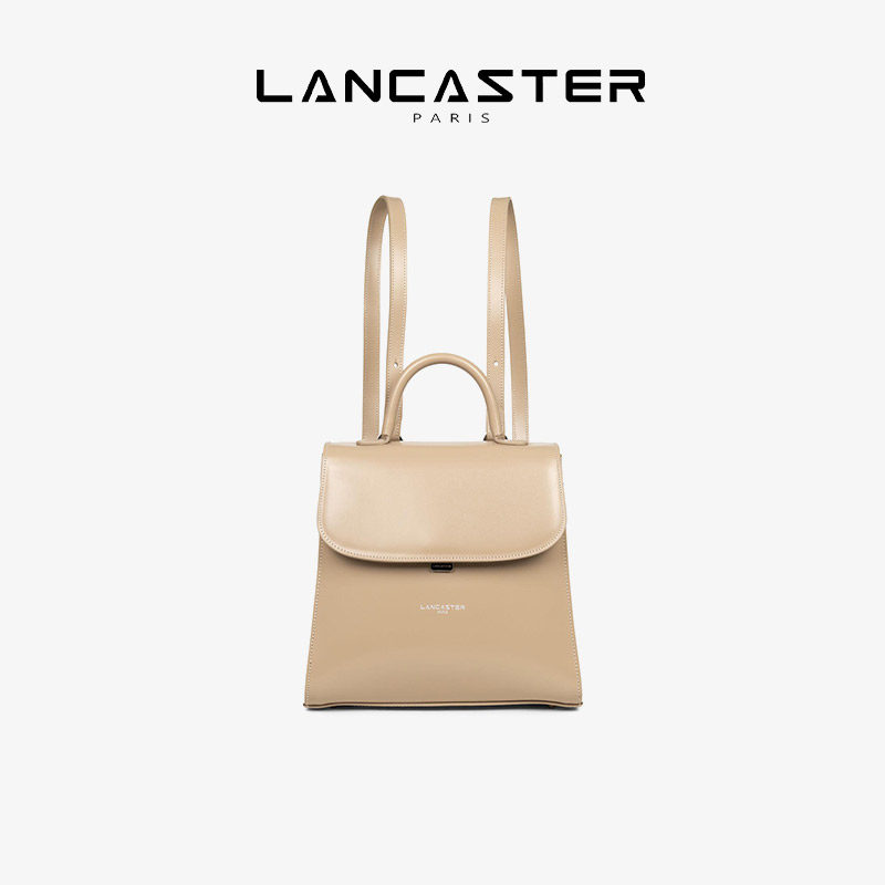 Lancaster Suave Even系列23新光面二层牛皮翻盖双肩女包出旅行_虎窝淘