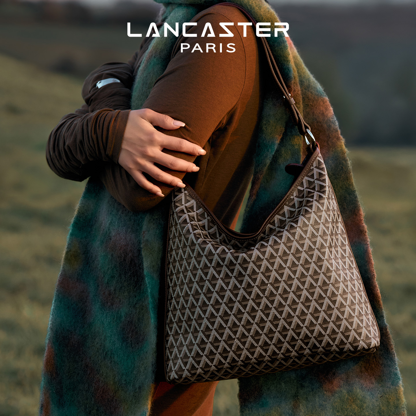 Lancaster Ikon IT系列经典老花松弛感流浪大容量通勤HOBO托特包