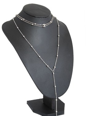 2019新款女士吊坠项链颈链 个性街拍 水晶锆石颈链 长款流苏项链