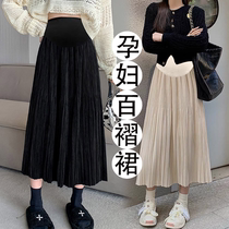 UK NEXT ROAD PREGNANT WOMAN HALF BODY DRESS FALL Advanced Sensation 100 Plexu Belly Half Body Dress Autumn Winter Dress Black