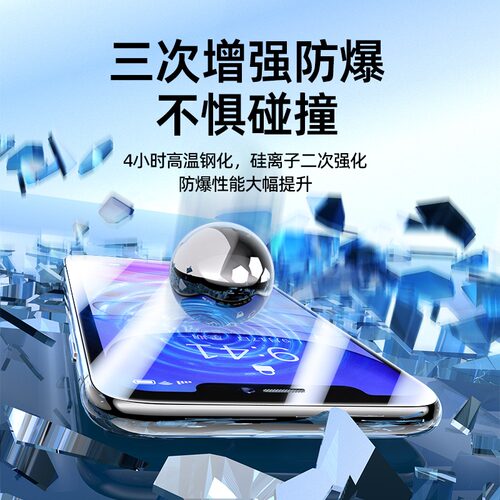 适用苹果11钢化膜全屏iphone13promax防窥膜14plus/15/16防摔防爆12手机膜xr气囊保护膜se2防指纹8plus全包7p - 图3