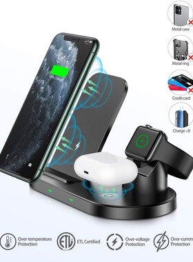 Fast Charging 3 In 1 Fast Wireless Charger Dock Station For