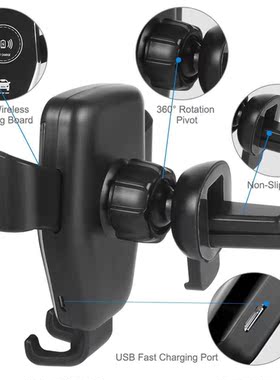 Car Mount 10W Qi Wireless Charger for IPhone 11 Pro XS Max