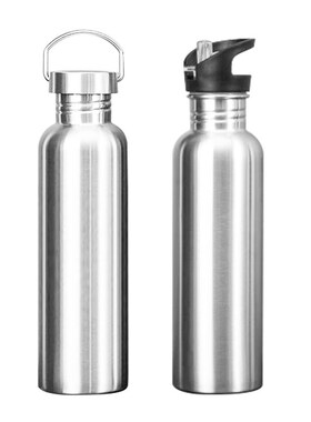 Stainless Steel Sports Water Bottle with Drinking Straw lids