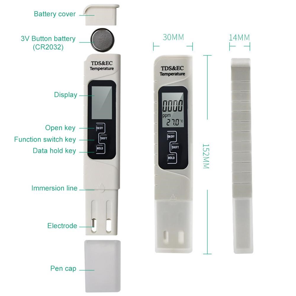 Digital LCD PH Meter Water Quality Tester 0-9990ppm Measurin - 图2