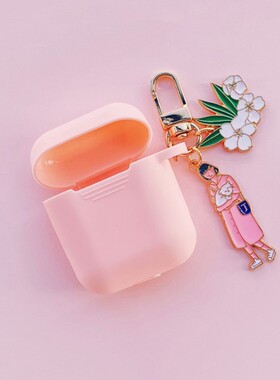 Cute Angel Girl Astronaut Keychain For Airpods 1 2 Case Sil