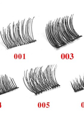 4Pcs/Set 3D 1 2 Magnetic Eyelashes on Magnets Handmade Natu