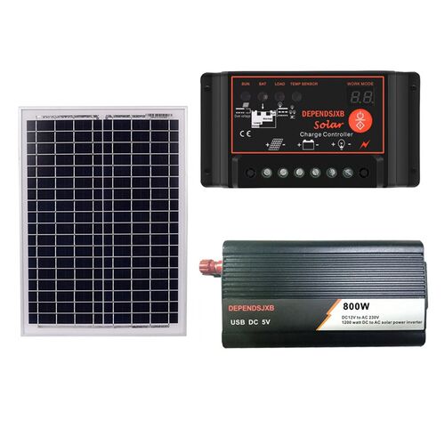ADW Hot 18V20W Solar Panel +12V Controller + 800W Inverter D - 图0