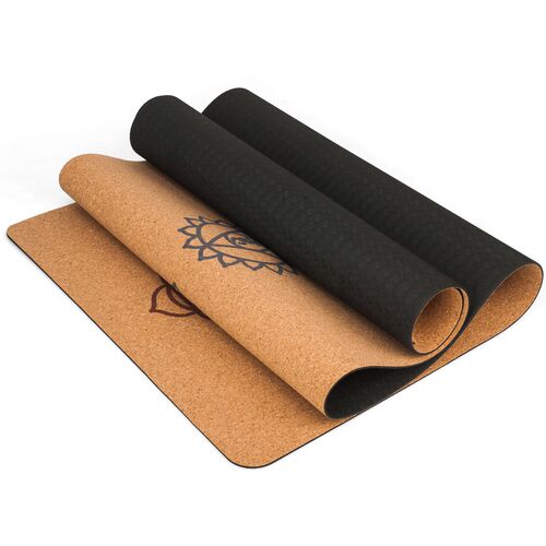 183X66cm 5mm TPE Natural Cork Yoga Mat Non-slip Thick Fitnes - 图0