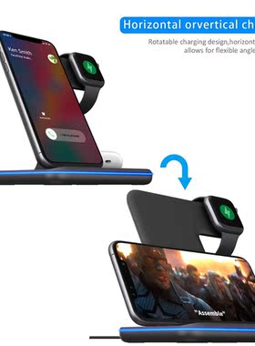 FDGAO 3 in 1 Qi Wireless Charger Stand for iPhone 12 11 XS