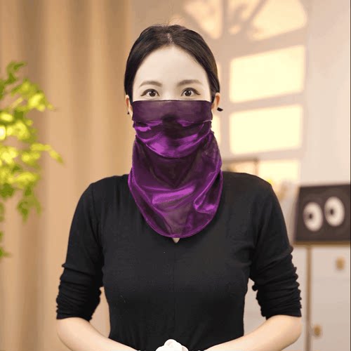 夏2025新款炫彩防晒面罩女时尚百搭护颈遮阳洋气防紫外线丝巾面纱 - 图1
