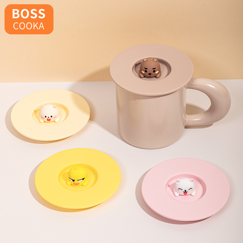 BOSS食品级杯盖通用防尘玻璃杯马克杯盖水杯盖子杯子茶杯单卖