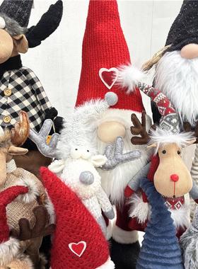 H.X-北欧风家居装饰摆件圣诞系列麋鹿布艺娃娃摆件公仔布偶