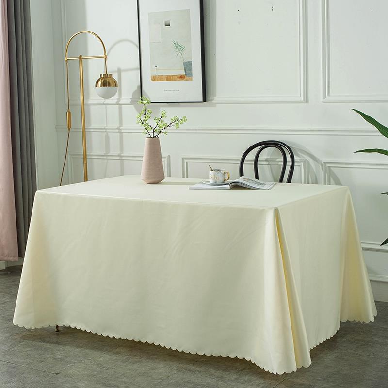 高品质纯色会议桌布布艺办公高档餐厅酒店台布定制长方形展会桌布 - 图2